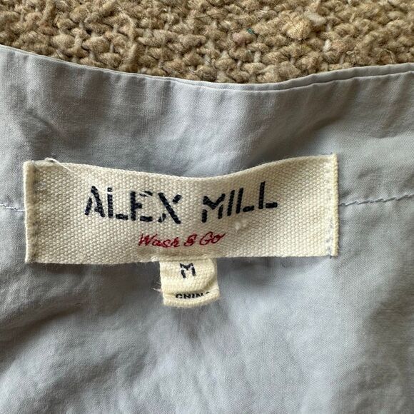 Alex Mill 100% Cotton Crosby Oversized V-Neck Button Up Blouse in Light Blue Siz - Picture 4 of 4